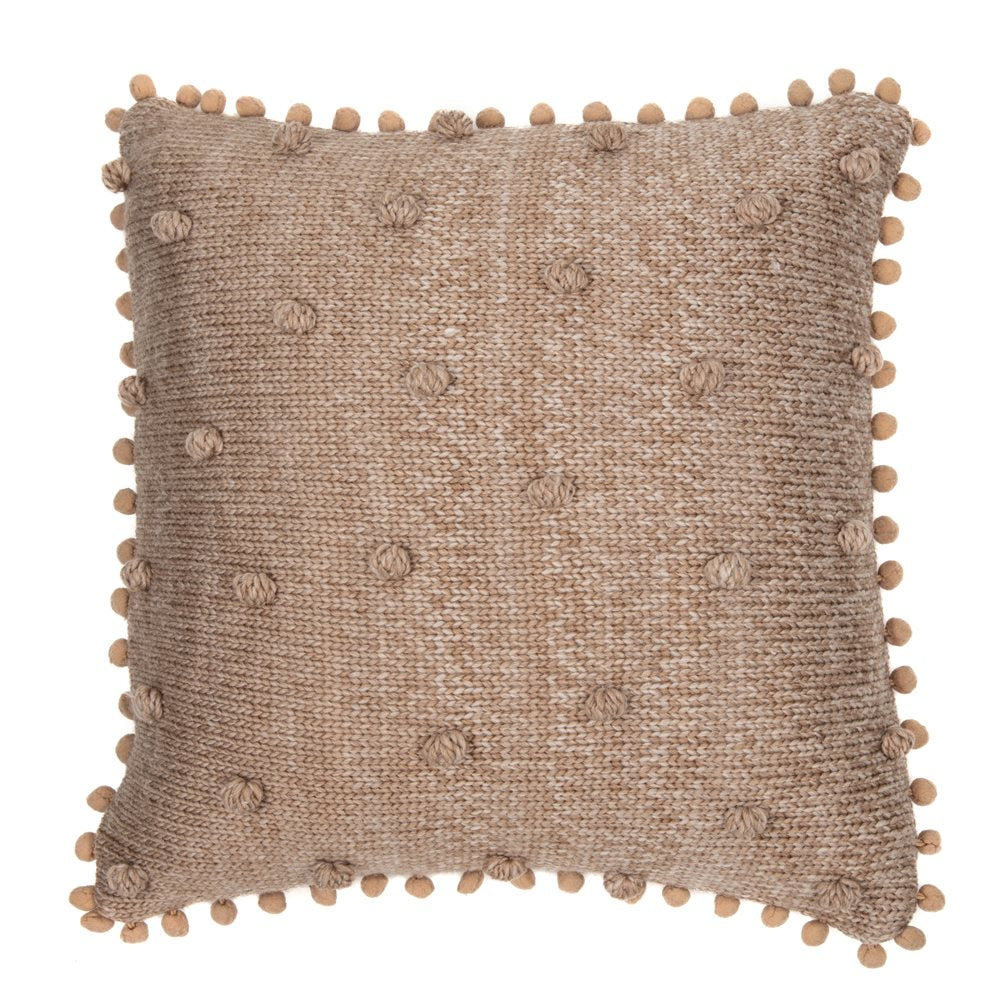 Brunelli Mocaccino Decorative Pillow With Pompoms