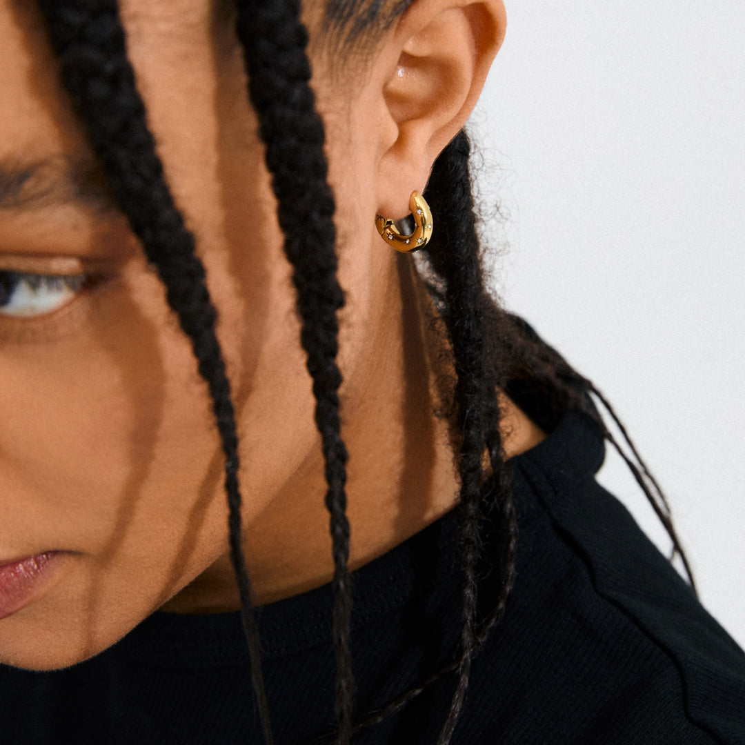 NEVAEH HOOPS "GOLD PLATED"