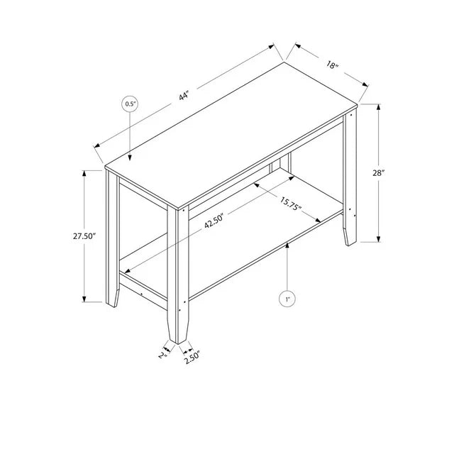 NARROW ACCENT/MEDIA TABLE 44’’ "DARK TAUPE"