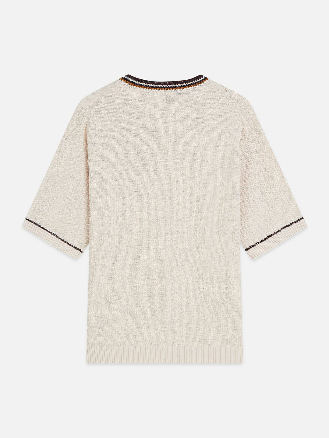 KNITTED COTTON RELAXED T-SHIRT "EGGNOG"
