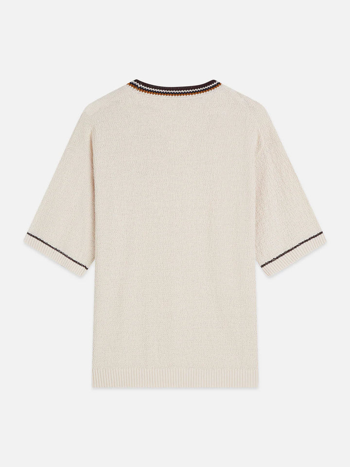 KNITTED COTTON RELAXED T-SHIRT "EGGNOG"