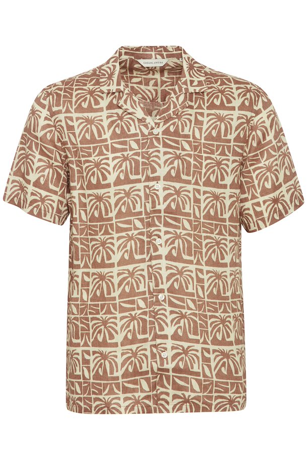 CFANTON SS AOP PALM SHIRT "Beaver Fur"