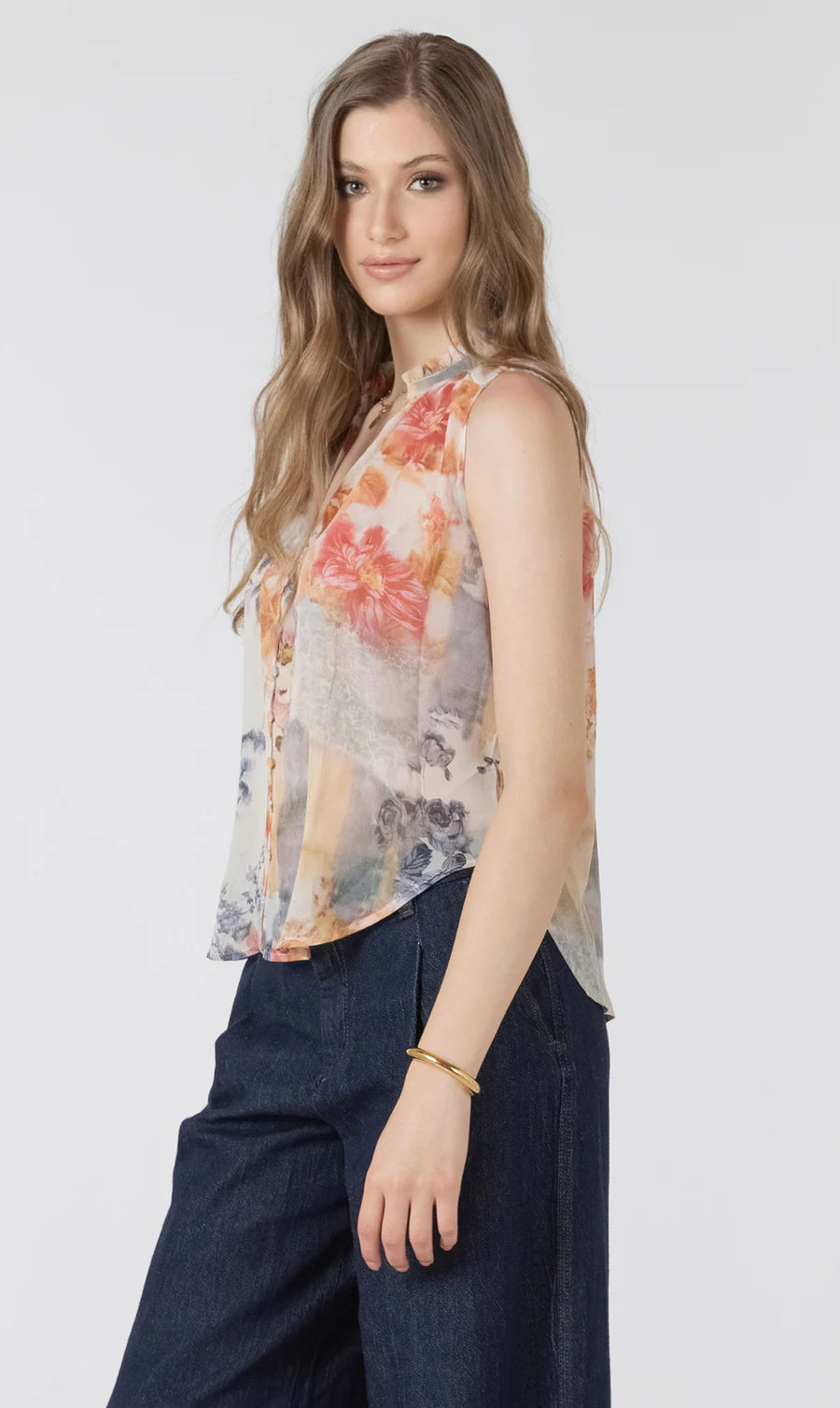 FLOWY BUTTON FRONT BLOUSE "FLOWER PATCH"