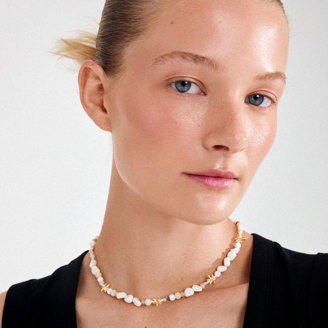 PRISM NECKLACE "WHITE/GOLD PLATED"