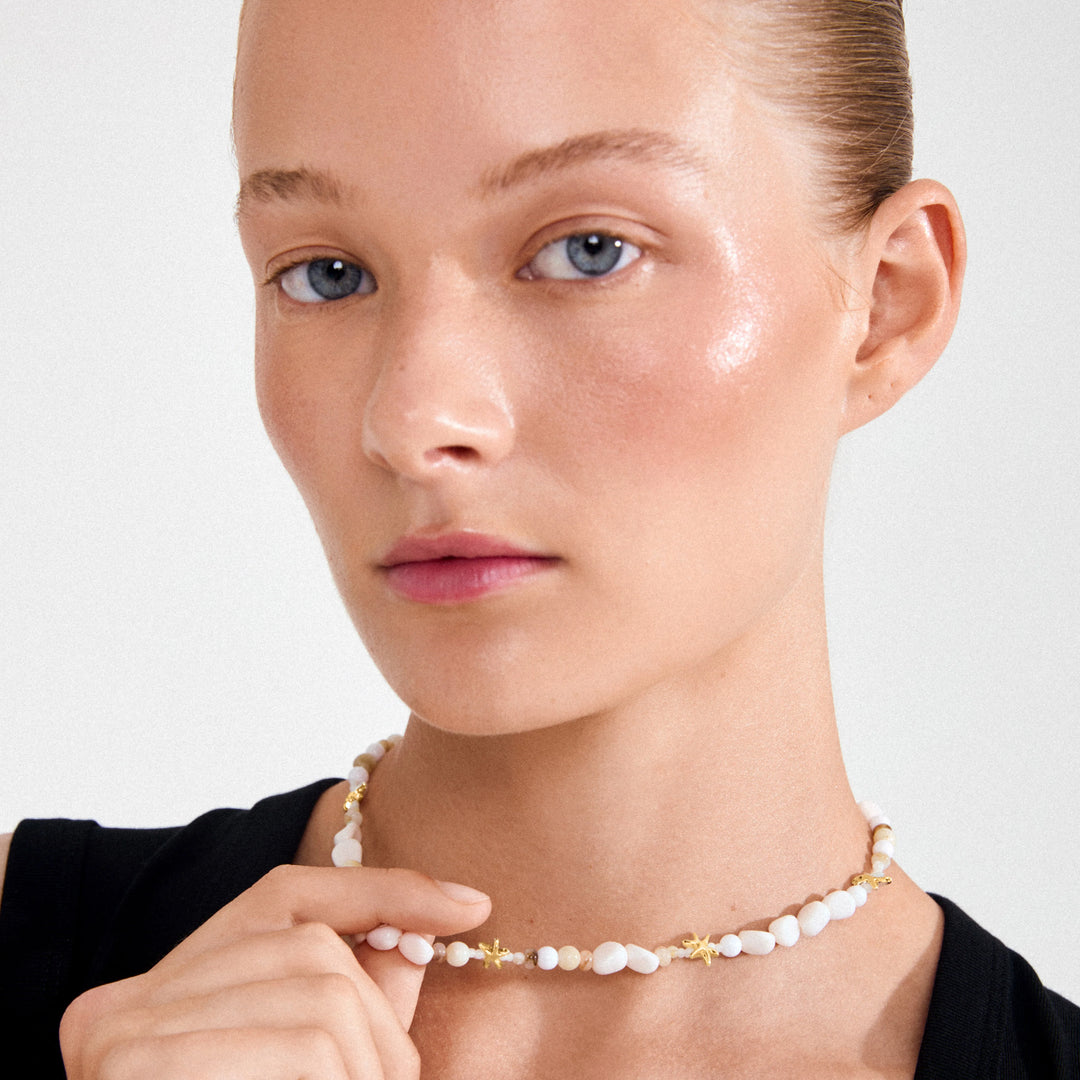 PRISM NECKLACE "WHITE/GOLD PLATED"