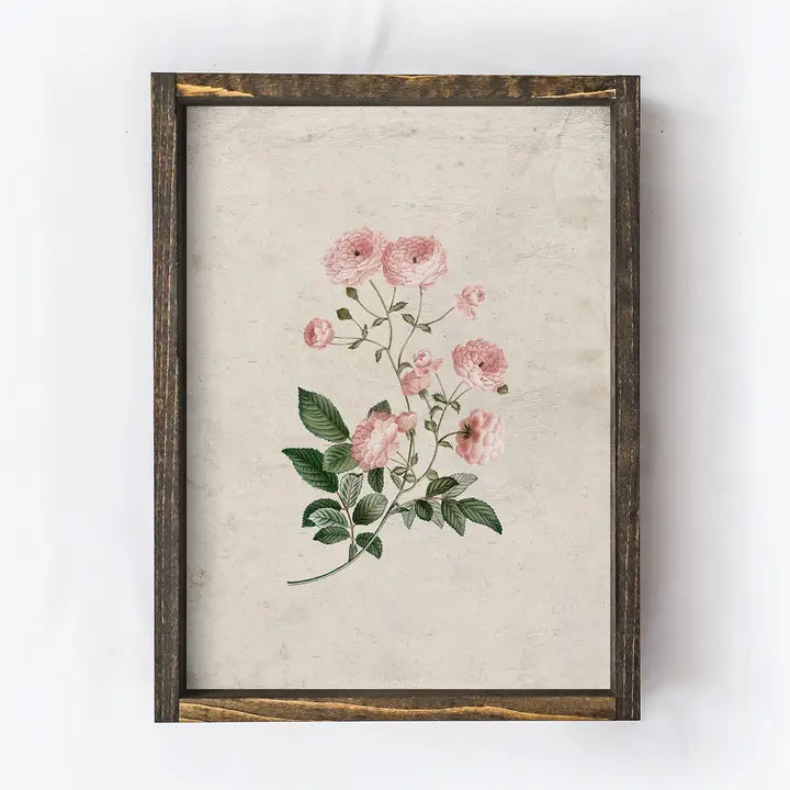 VINTAGE PINK FLOWER PRINT A302 ESPRESSO 12X9