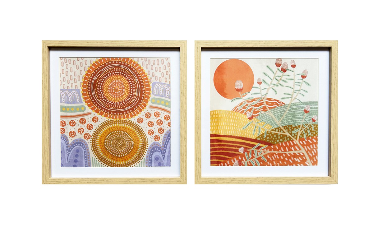 S/2 FRAMES DOTTED ART