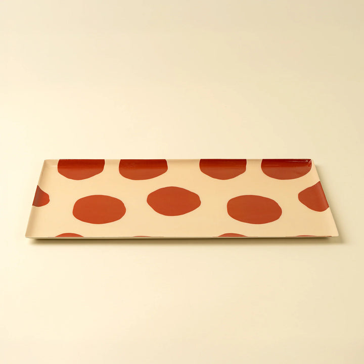POLKA DOT DECORATIVE ENAMELED TRAY