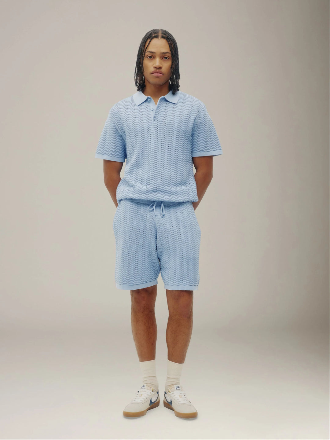 WAVE KNIT POLO "RAIN WASHED"