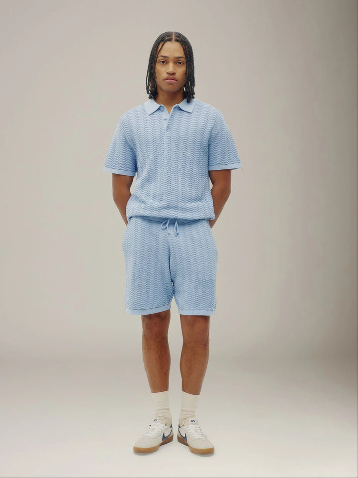 WAVE KNIT POLO "RAIN WASHED"