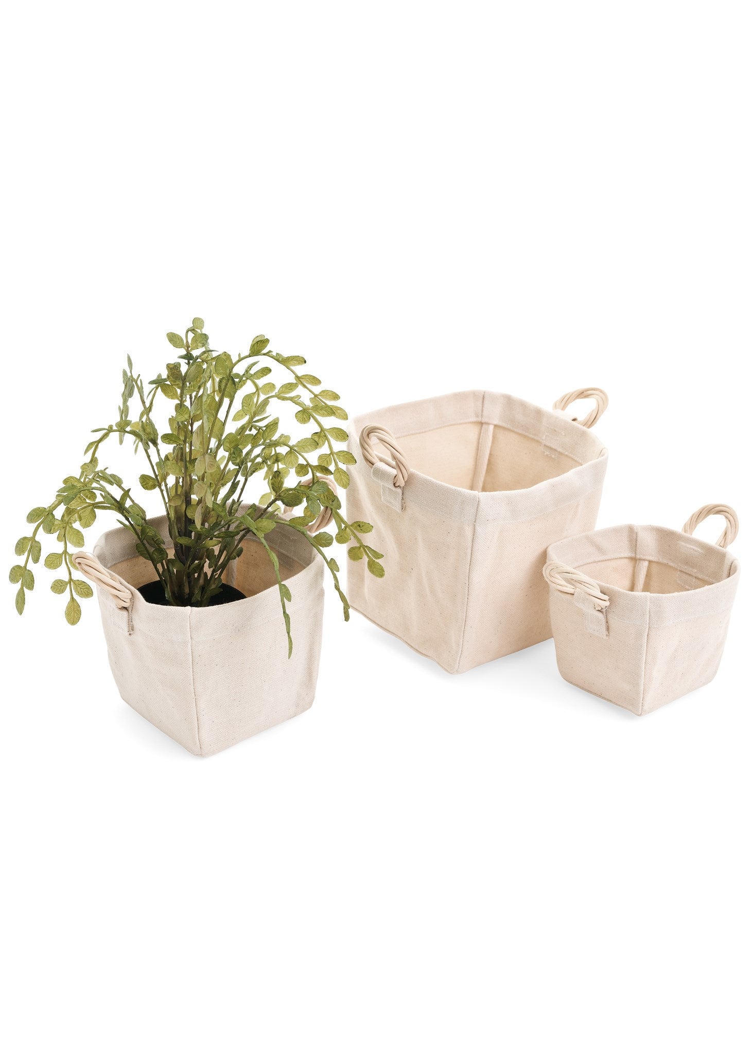 SET OF 3 PLANTERS WITH RAT RING HANDLE