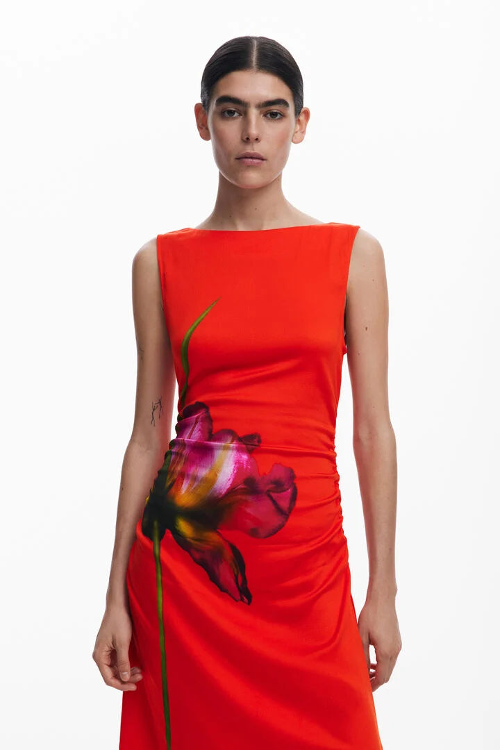 REIM ASYMMETRICAL ORCHID DRESS