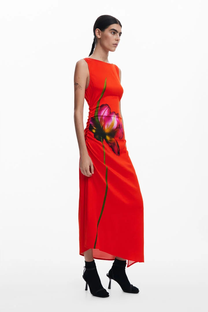 REIM ASYMMETRICAL ORCHID DRESS