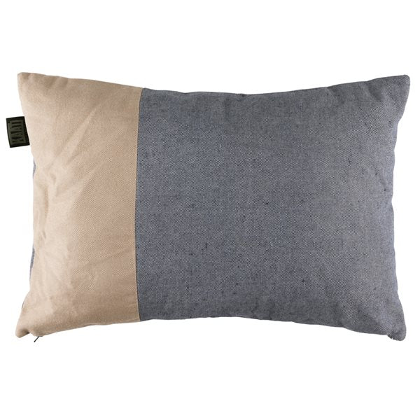 REWEAVE BLUE AND NATURAL MODERN OBLONG DECORATIVE PILLOW 16X24