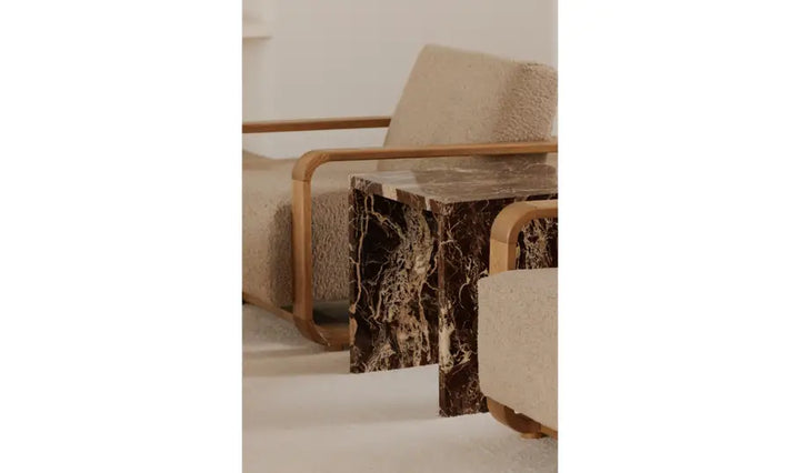 ROSA ACCENT TABLE "ROSSO LEVANTO MARBLE"