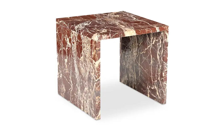 ROSA ACCENT TABLE "ROSSO LEVANTO MARBLE"