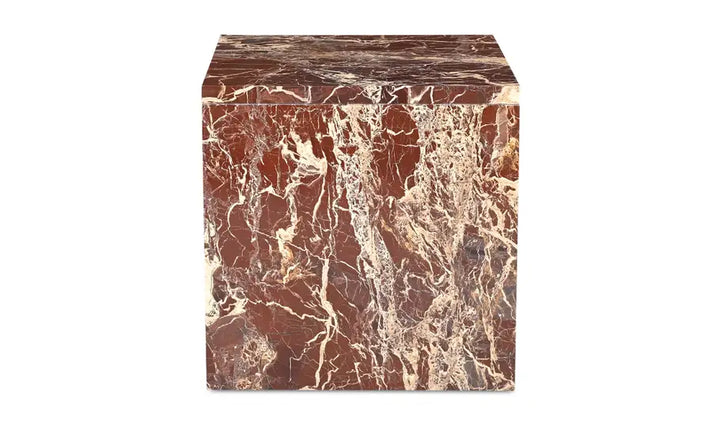 ROSA ACCENT TABLE "ROSSO LEVANTO MARBLE"