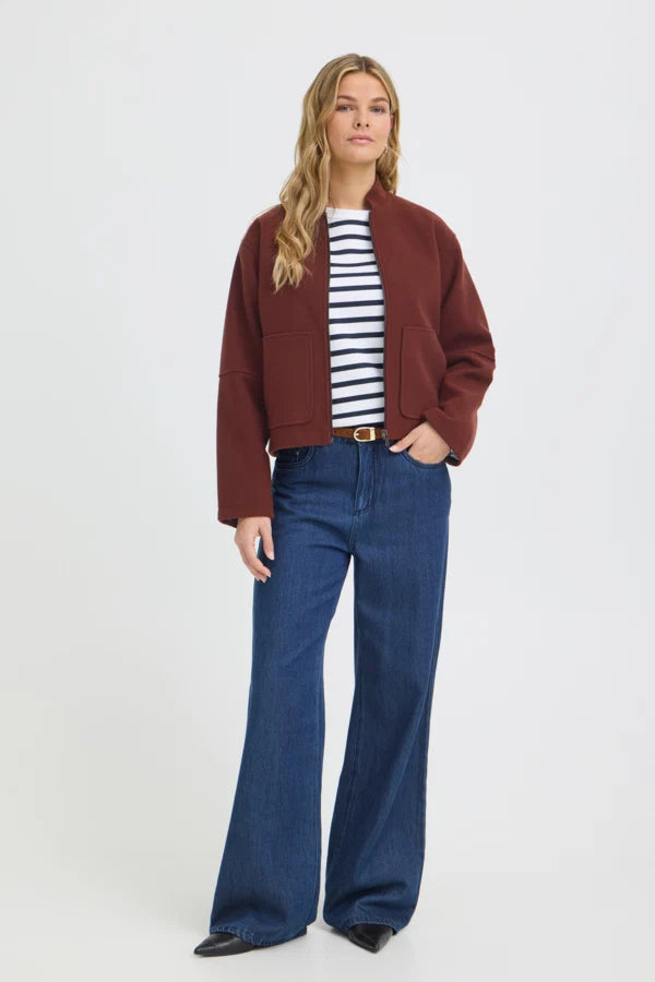 FRJOA JACKET "RUM RAISIN MELANGE"