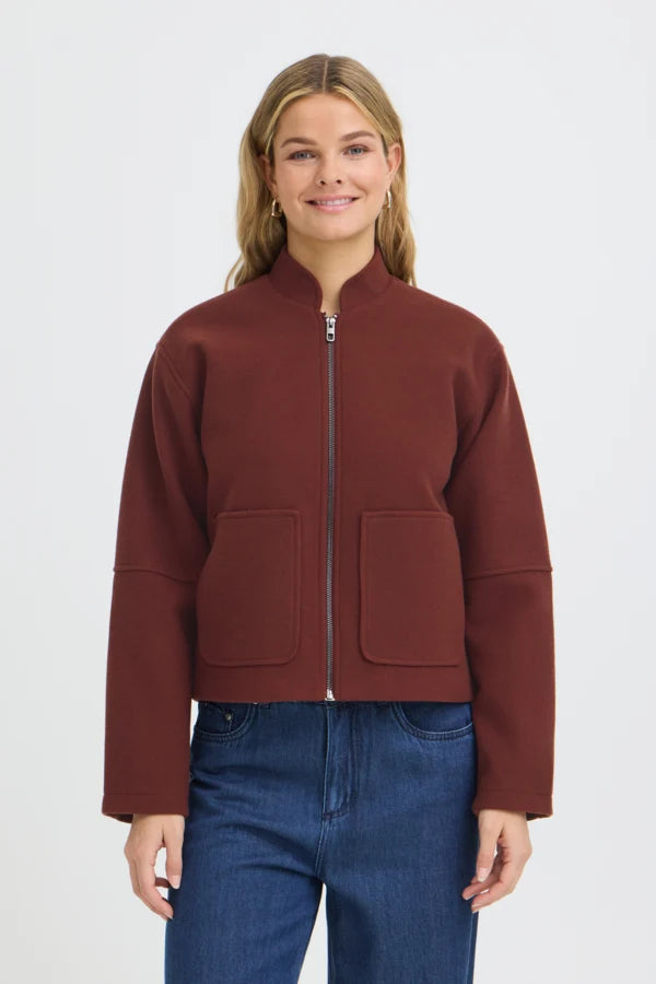 FRJOA JACKET "RUM RAISIN MELANGE"