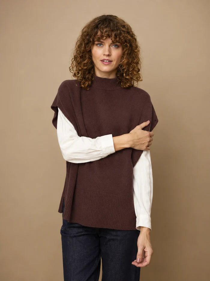 FRBITTE 2 PULLOVER "RUM RAISIN MELANGE"