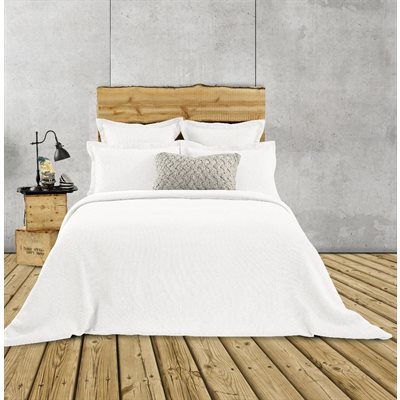 BRUNELLI RUSTIC WHITE JERSEY QUILTED DUVET COVER KING