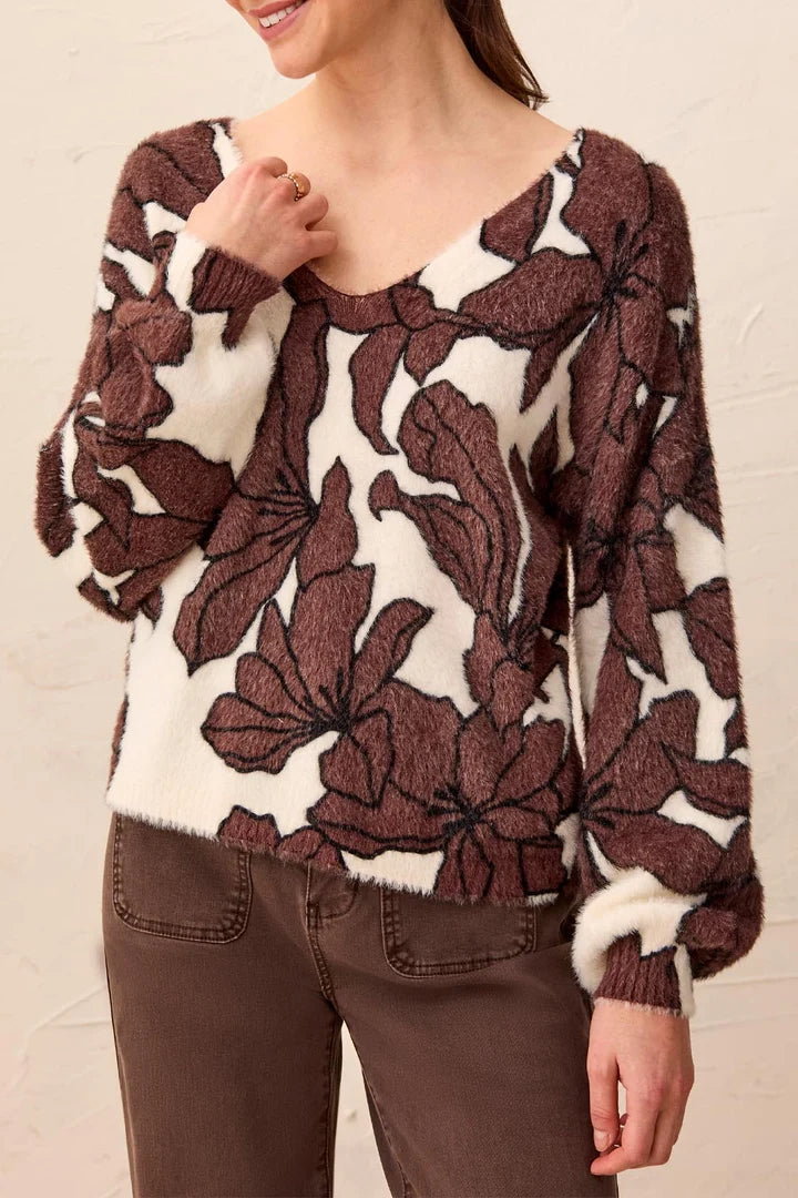 WEAR 2 WAYS SWEATER "SADDLEBROWN"