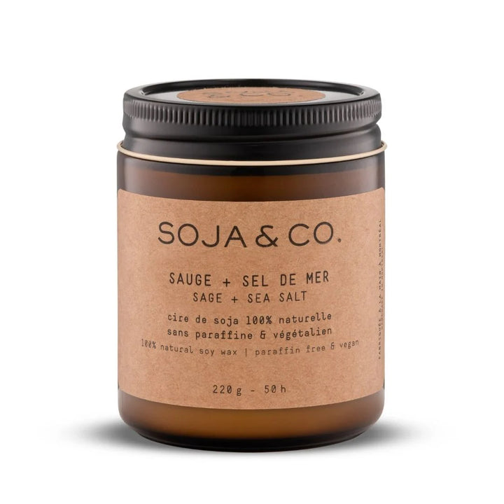 SOY WAX CANDLE - SAGE & SEA SALT 8OZ