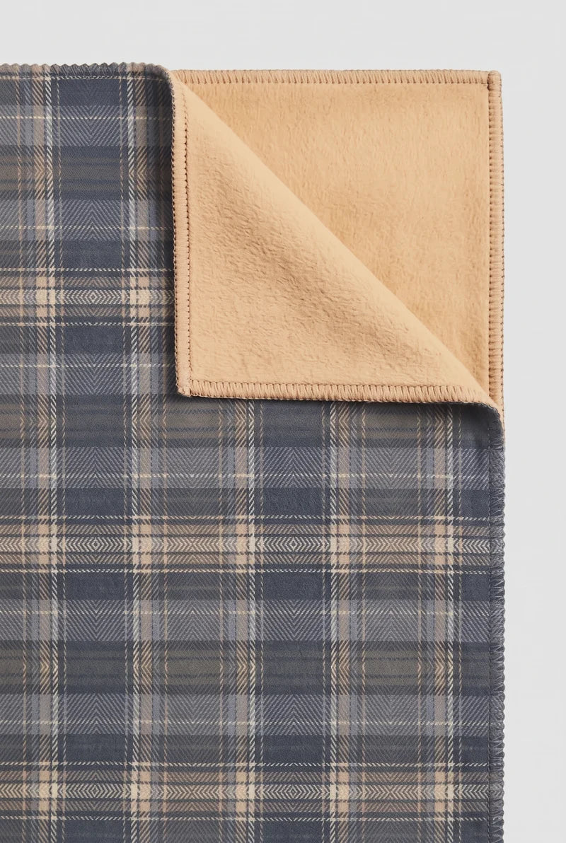SANTIAGO - BONDED CHECK BUTTON-UP SHIRT WITH CHEST POCKET "COAL"