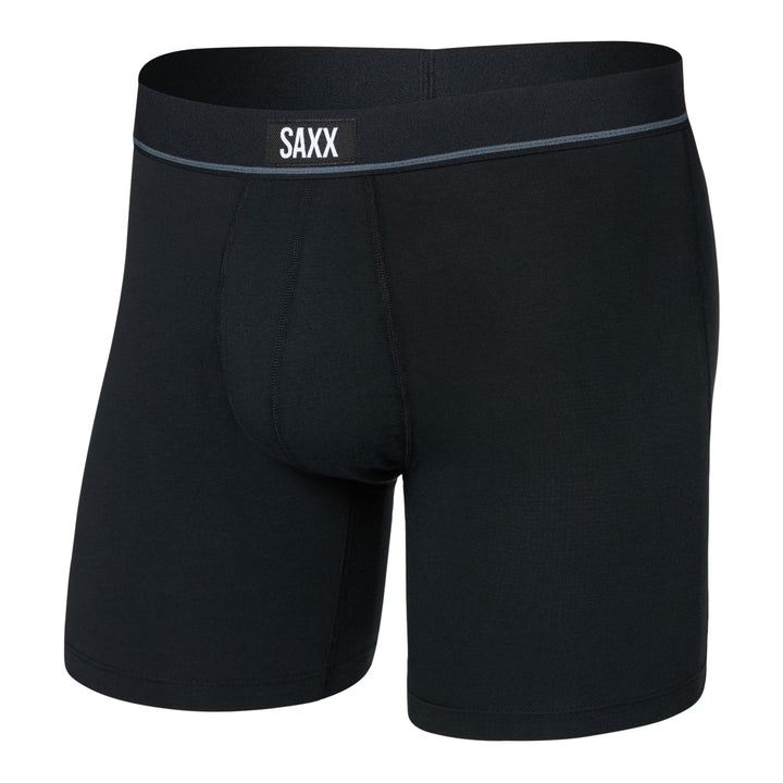 ESSENTIAL COTTON BOXER BRIEFS "BLACK"