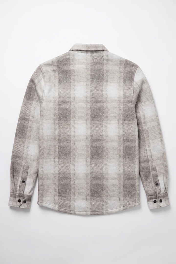 SERGIO - BONDED KNIT CHECK DRESS SHIRT WITH CHEST POCKET "CASHEW"