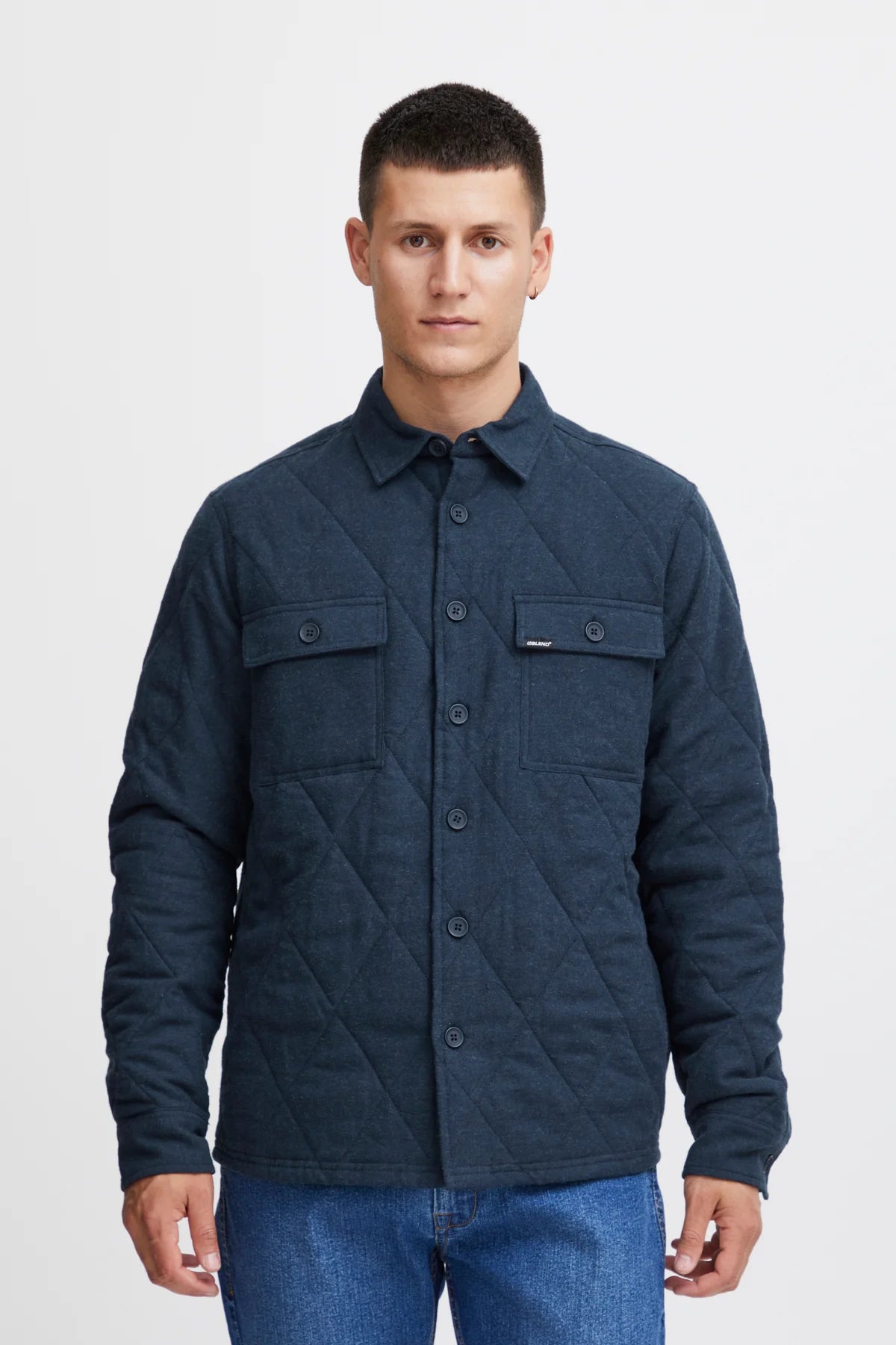 NAVY QUILTED SHACKET