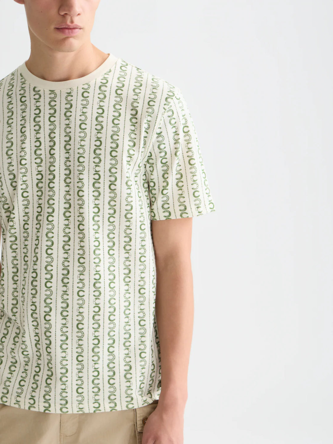 PRINTED T-SHIRT "HORSESHOE STRIPE EGGNOG"