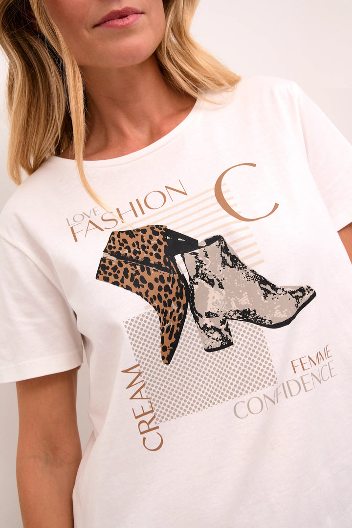 CRVELIE T-SHIRT "NEUTRAL SHOES FASHION WHITE"