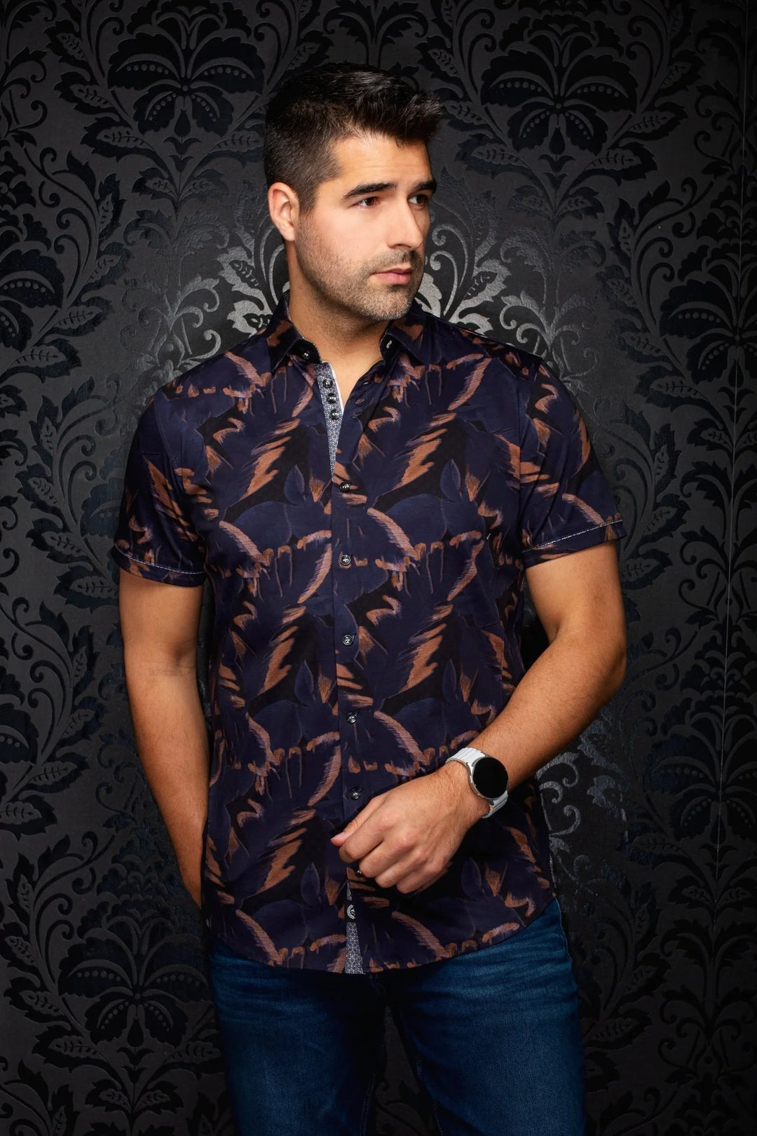 SILVERCLIFF STRETCH SHORT-SLEEVE SHIRT "BLACK"