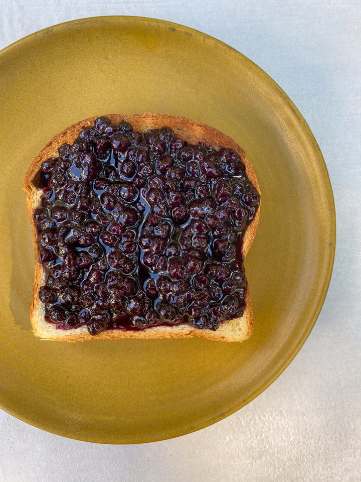 Serving suggestion: Simon Turcotte wild blueberry and maple jam on toast