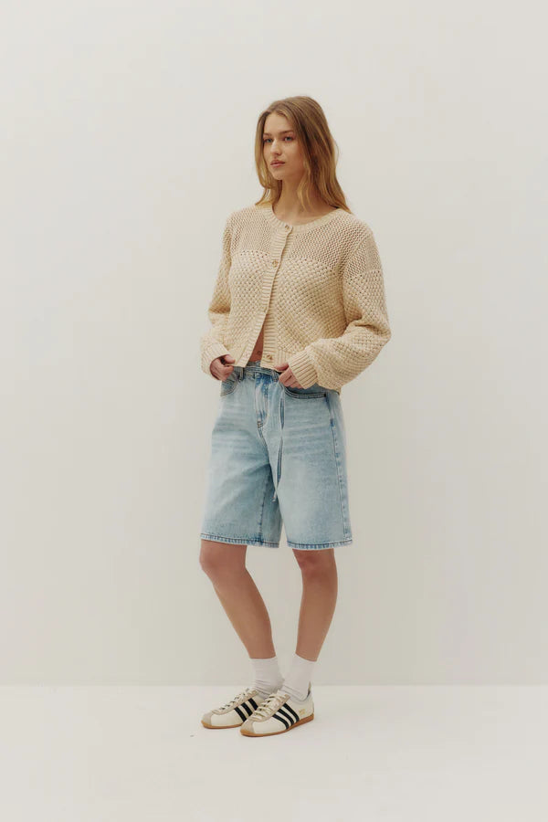 SOLEIL CROCHET CARDIGAN "BUTTER YELLOW"