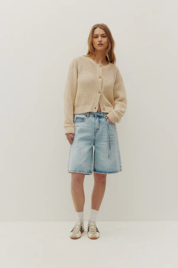 SOLEIL CROCHET CARDIGAN "BUTTER YELLOW"