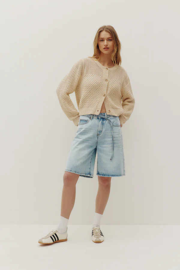 SOLEIL CROCHET CARDIGAN "BUTTER YELLOW"
