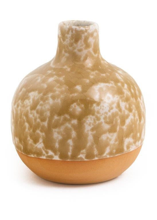SMALL PORCELAIN SPECKLED BROWN VASE