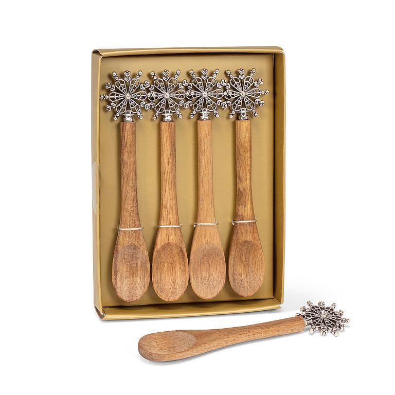 SNOWFLAKE SMALL SPOONS, SET OF 4 5''L