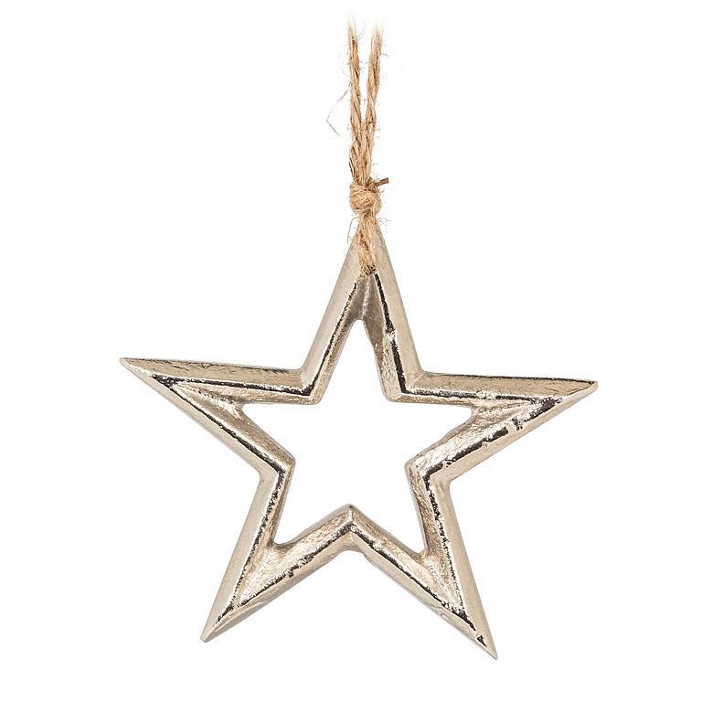 OUTLINE STAR ORNAMENT - SILVER 3''H