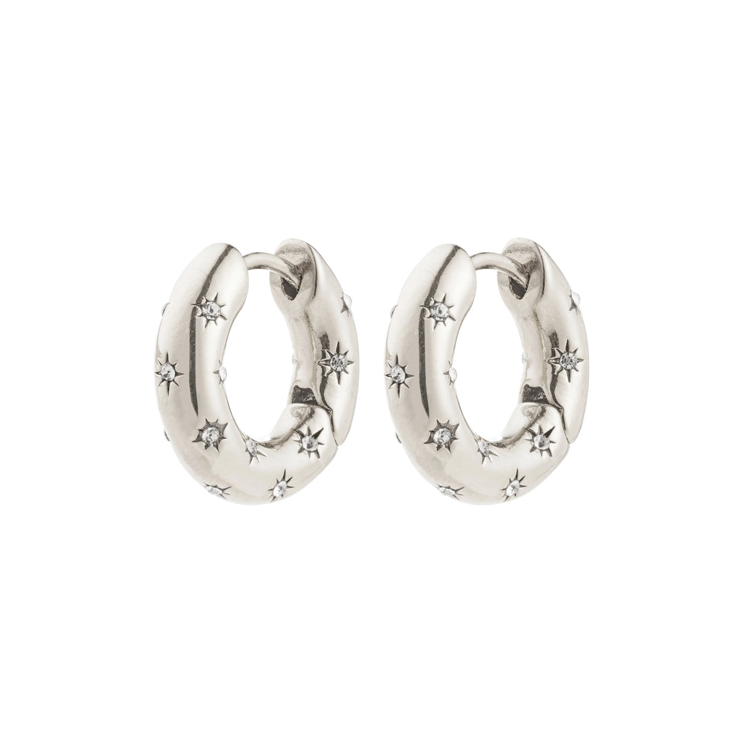 NEVAEH HOOPS "SILVER PLATED"