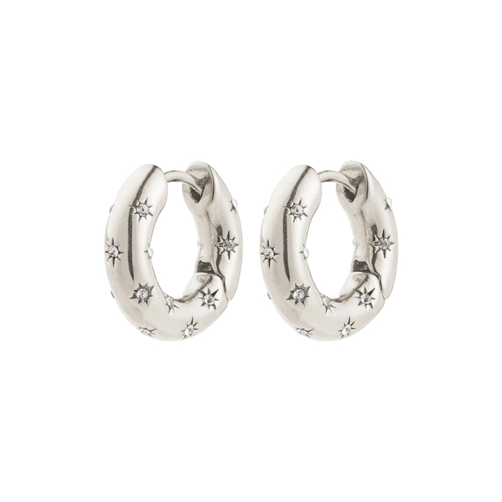 NEVAEH HOOPS "SILVER PLATED"