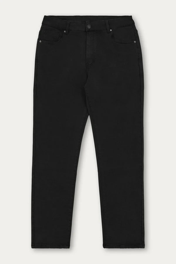 SUPER STRETCH KNIT STRAIGHT LEG DENIM "BLACK"