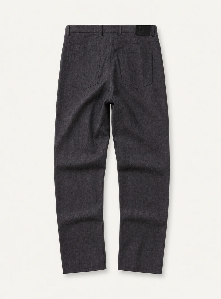 SUPER FLEX TEXTURED SLIM FIT PANTS "BLACK"