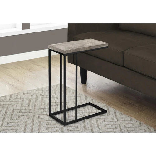 SNACK/ACCENT TABLE "TAUPE-RECLAIMED WOOD LOOK/BLACK METAL"