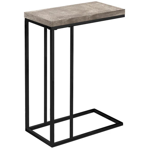 SNACK/ACCENT TABLE "TAUPE-RECLAIMED WOOD LOOK/BLACK METAL"