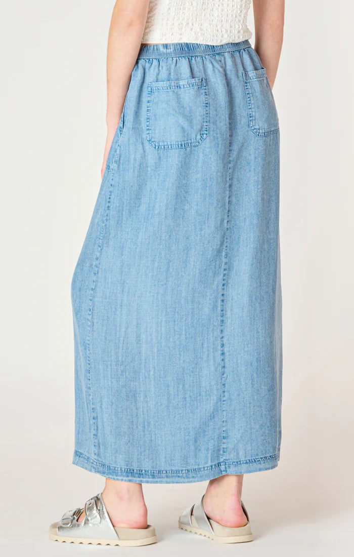 TENCEL MAXI SKIRT "MEDIUM BLUE WASH"