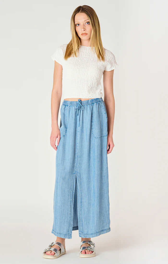 TENCEL MAXI SKIRT "MEDIUM BLUE WASH"