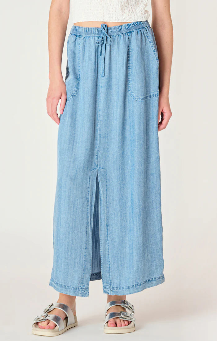 TENCEL MAXI SKIRT "MEDIUM BLUE WASH"